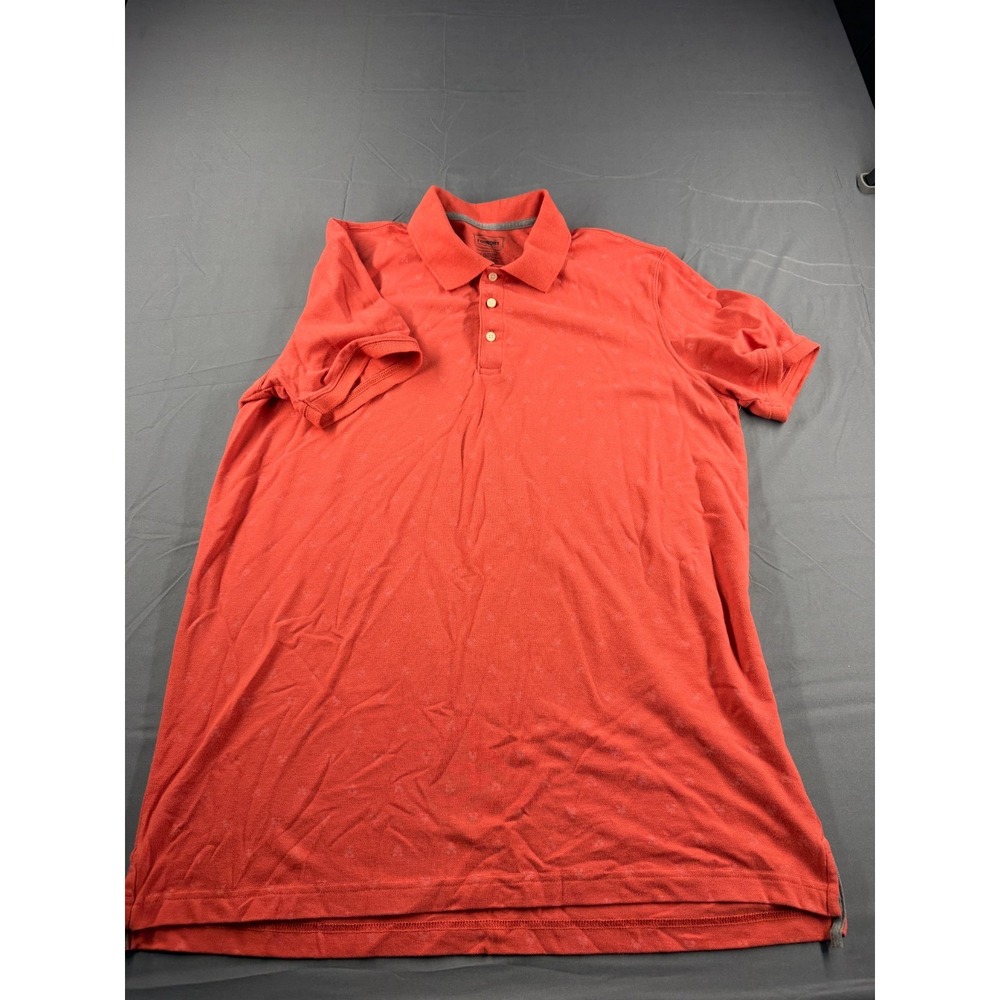Foundry Supply Co Polo Mens XLT Red Coral Short Sleeve Big Tall Distressed Fade